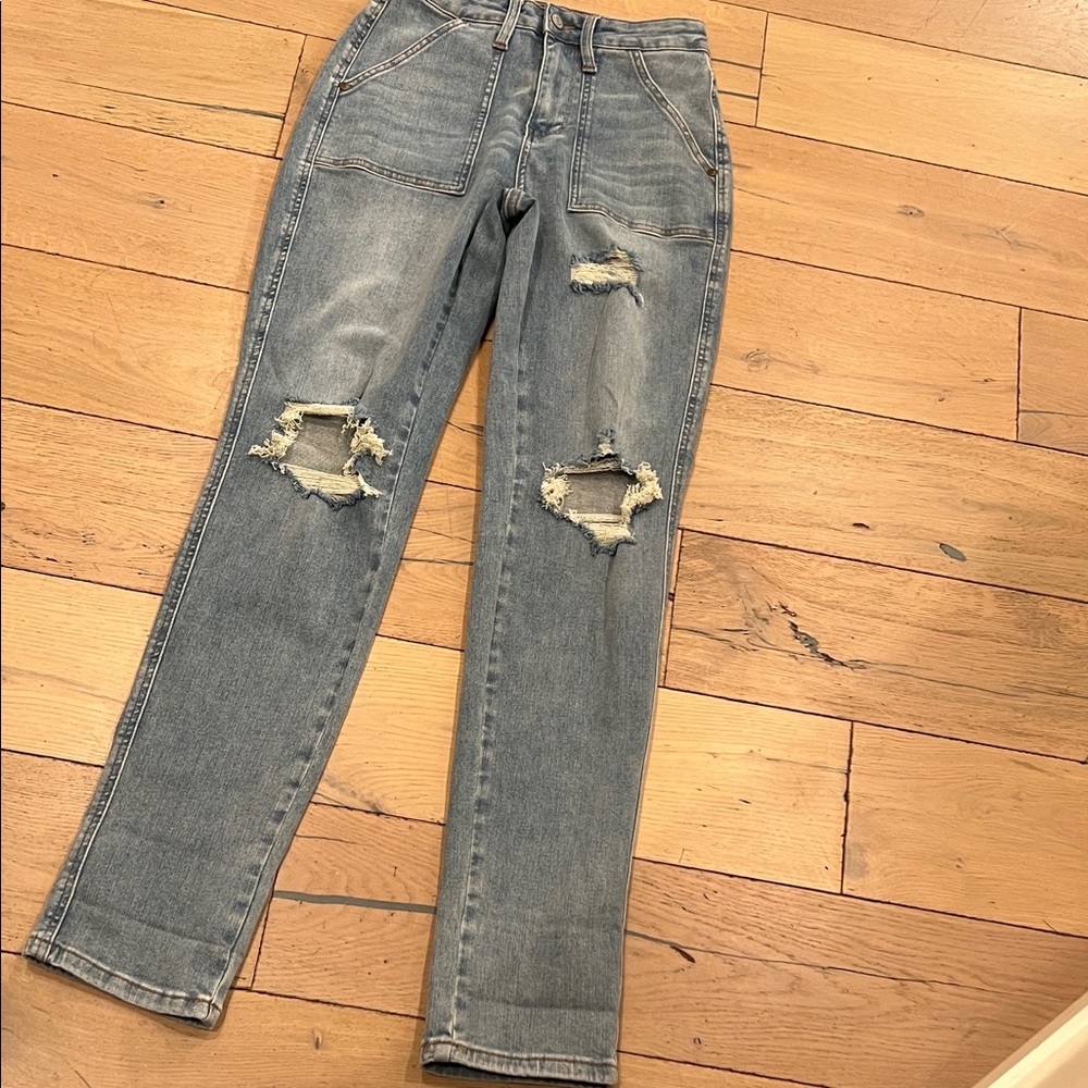 Judy Blue boyfriend fit distressed jeans, 3/26